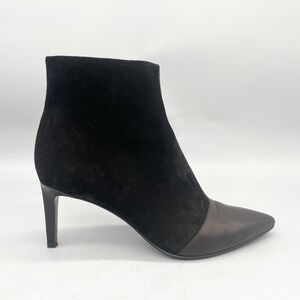 Rag & Bone Beha Boots Womens 10 Shoe Black Suede Leather Pointed Toe Bootie Heel